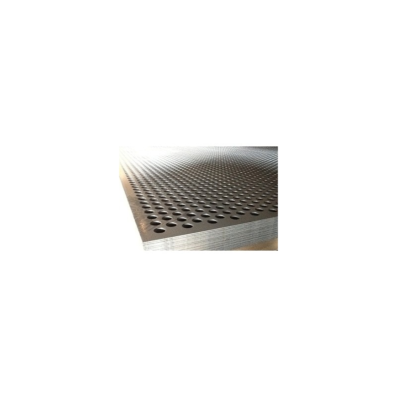 Tôle Perforée Inox 1.4301 1mm - 40x1000 Mm - Trou Ronds 5mm - Pour Clôture, Ventilation, DIY